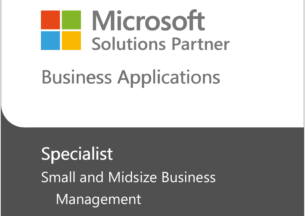 We’re pleased to announce we’ve recently achieved the Small and Midsize Business Management Specialisation in Microsoft AI Cloud Partner Program
