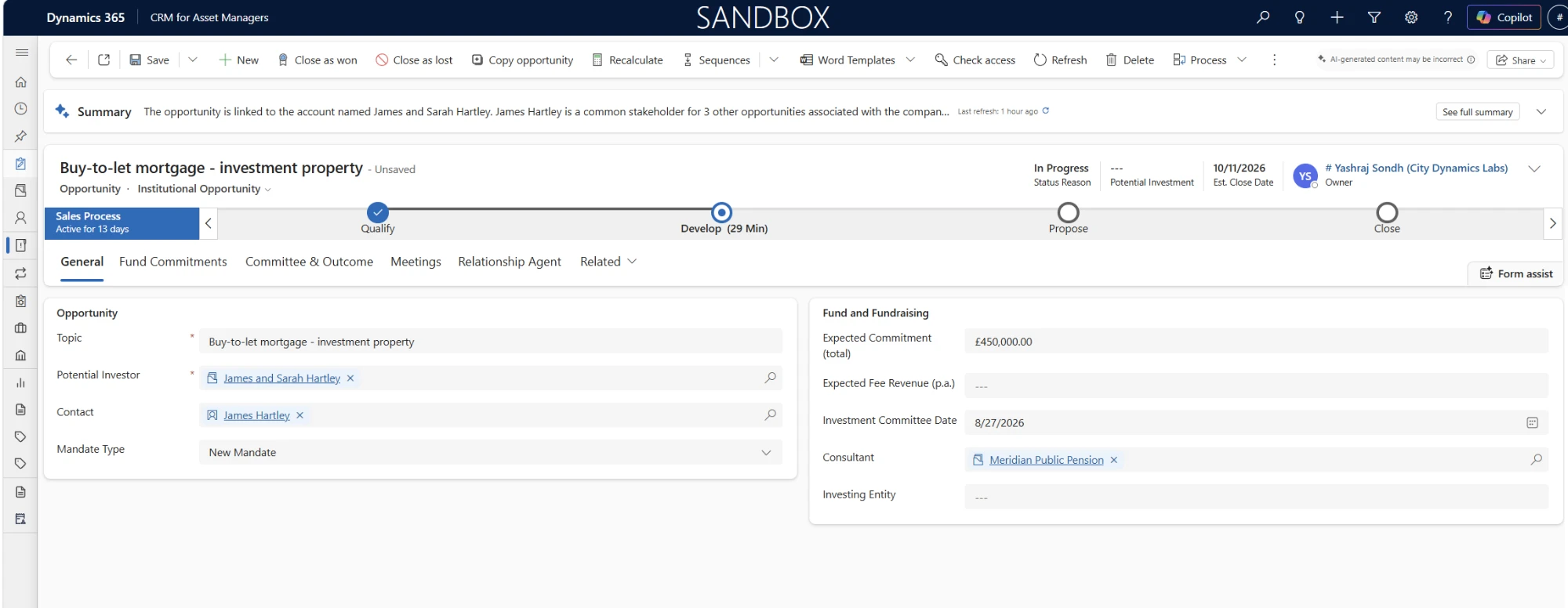 Institutional opportunity in Dynamics 365